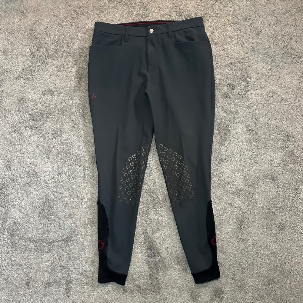 Cavalleria Toscana Breeches Women US16 IT48 (Fit 31x26.5) Gray Grip Equestrian